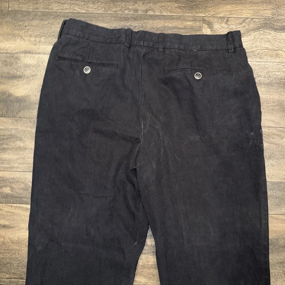 Tommy Bahama Silk Relaxed Fit Casual Dress Pants Men's Size 34x30 Black Summer
